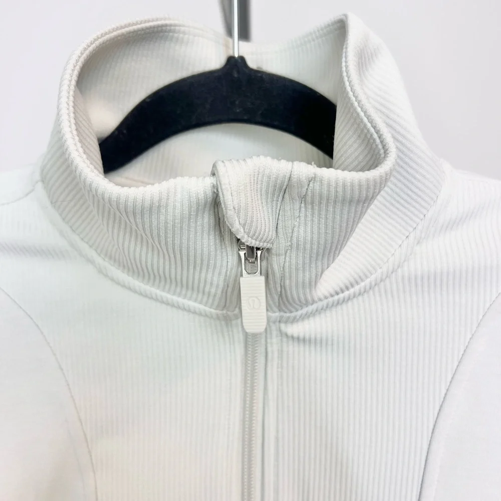 Lululemon Softstreme Half Zip Ribbed Pullover Women’s Size 4 Bone - Picture 6 of 12